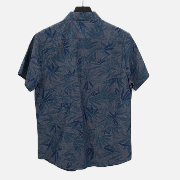Slate & Stone Cotton Short Sleeve Button Down Palm Leaf Print Shirt -Size Medium - Picture 3 of 5